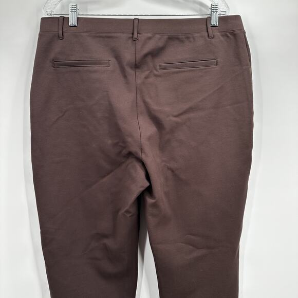 Quince Ponte Pants Womens XL Brown Ultra-Stretch Straight Leg Comfort Workwear - Picture 5 of 16